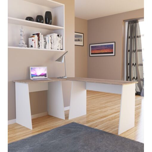 Vcm Bureau D'angle En Bois Bureau D'angle Bureau De Travail Table D'ordinat... - 2