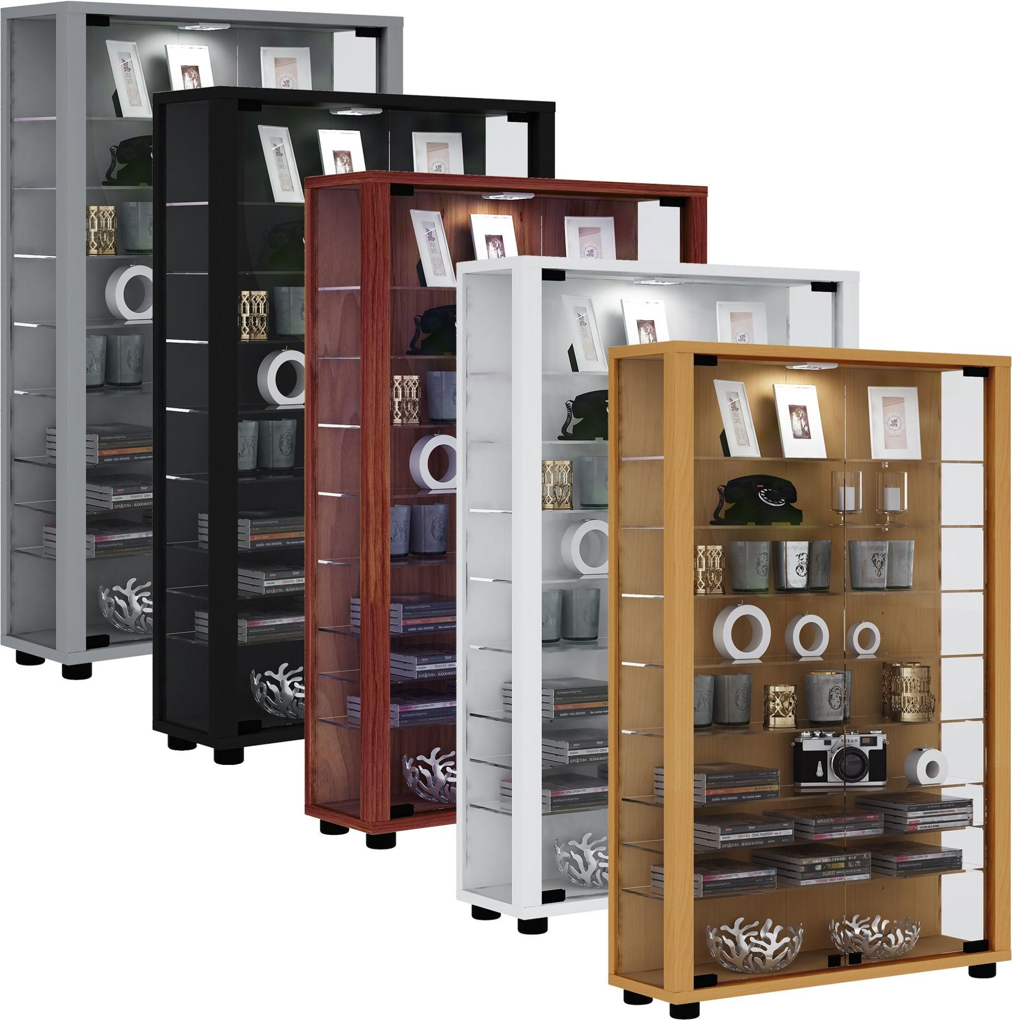 Vcm Bois Verre Vitrine De Collection Vitrine De Verre Vitrine De Stand Vitr...