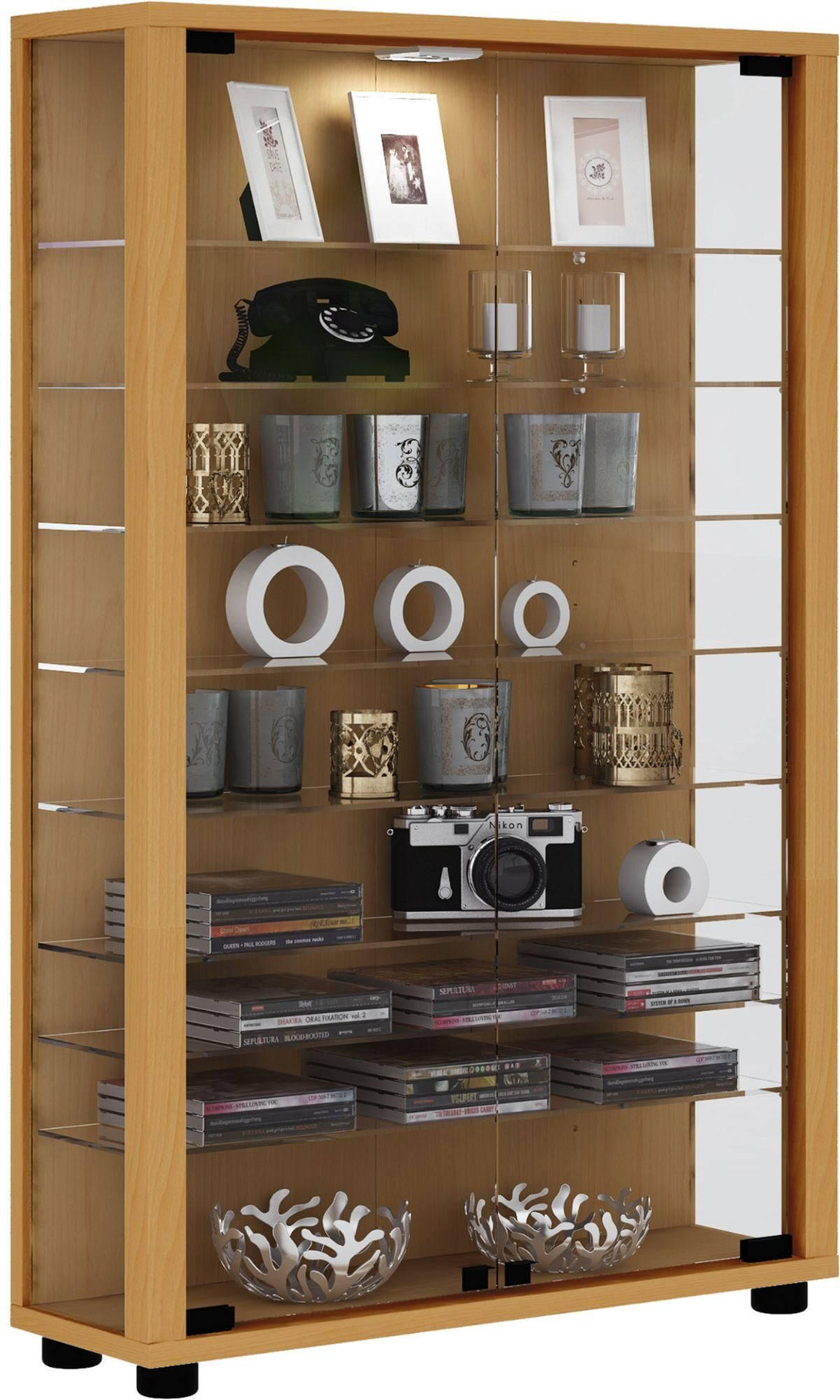 Vcm Bois Verre Vitrine De Collection Vitrine De Verre Vitrine De Stand Vitr... - 3