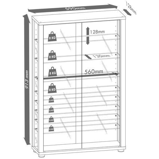 Vcm Bois Verre Vitrine De Collection Vitrine De Verre Vitrine De Stand Vitr... - 4