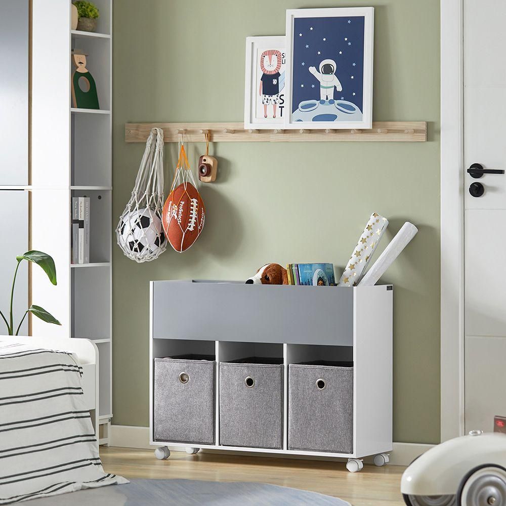 Sobuy tagre Pour Enfants Avec 3 Compartiments Et 3 Botes En Tissu Amovib... - 2