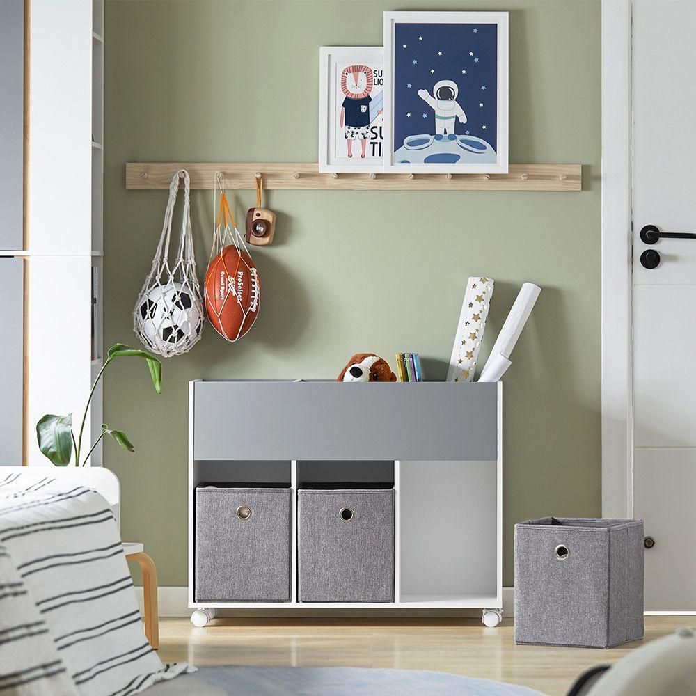 Sobuy tagre Pour Enfants Avec 3 Compartiments Et 3 Botes En Tissu Amovib... - 10