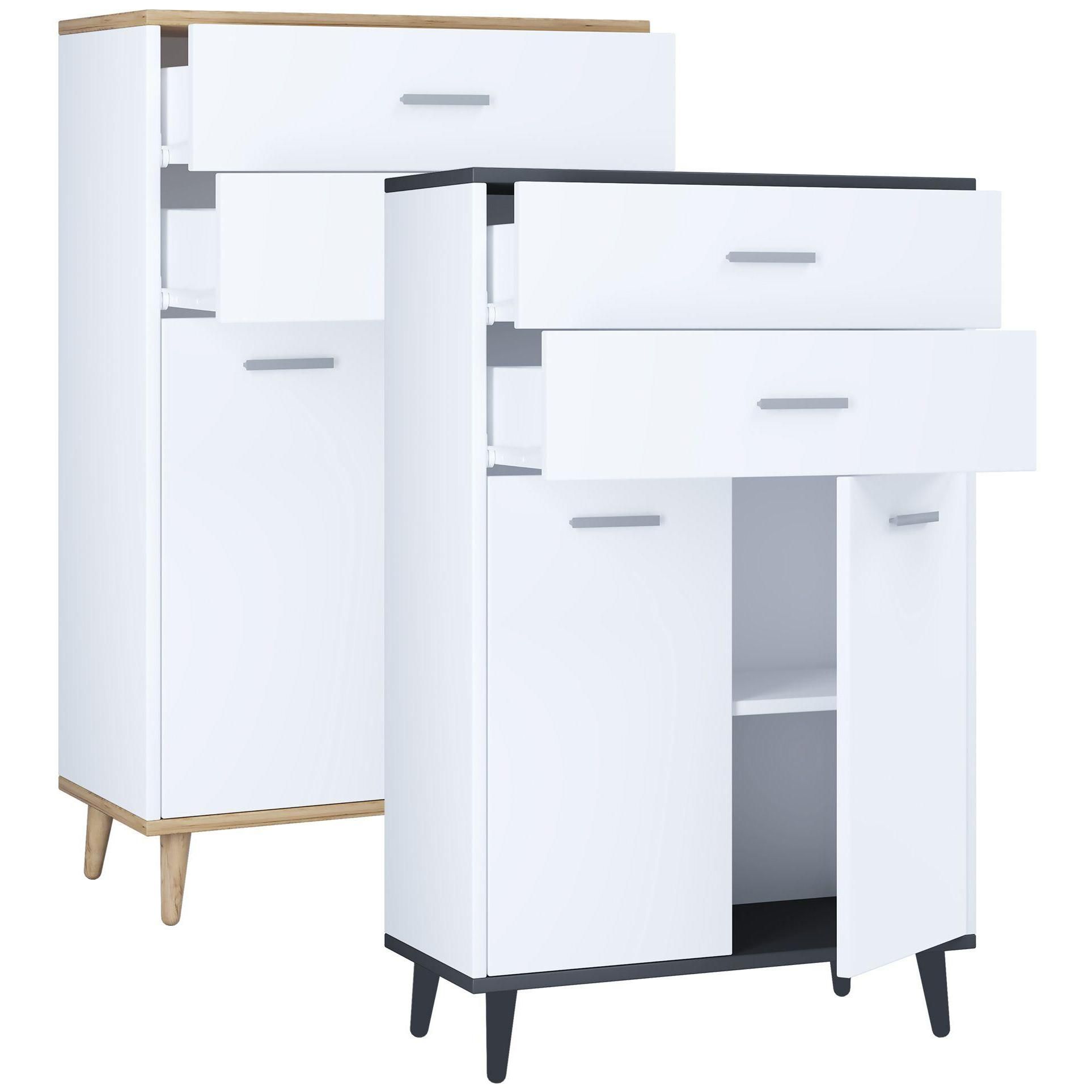 Vcm Bois Highboard Commode  Portes Battantes Tiroir Lindas Bois Highboard ...