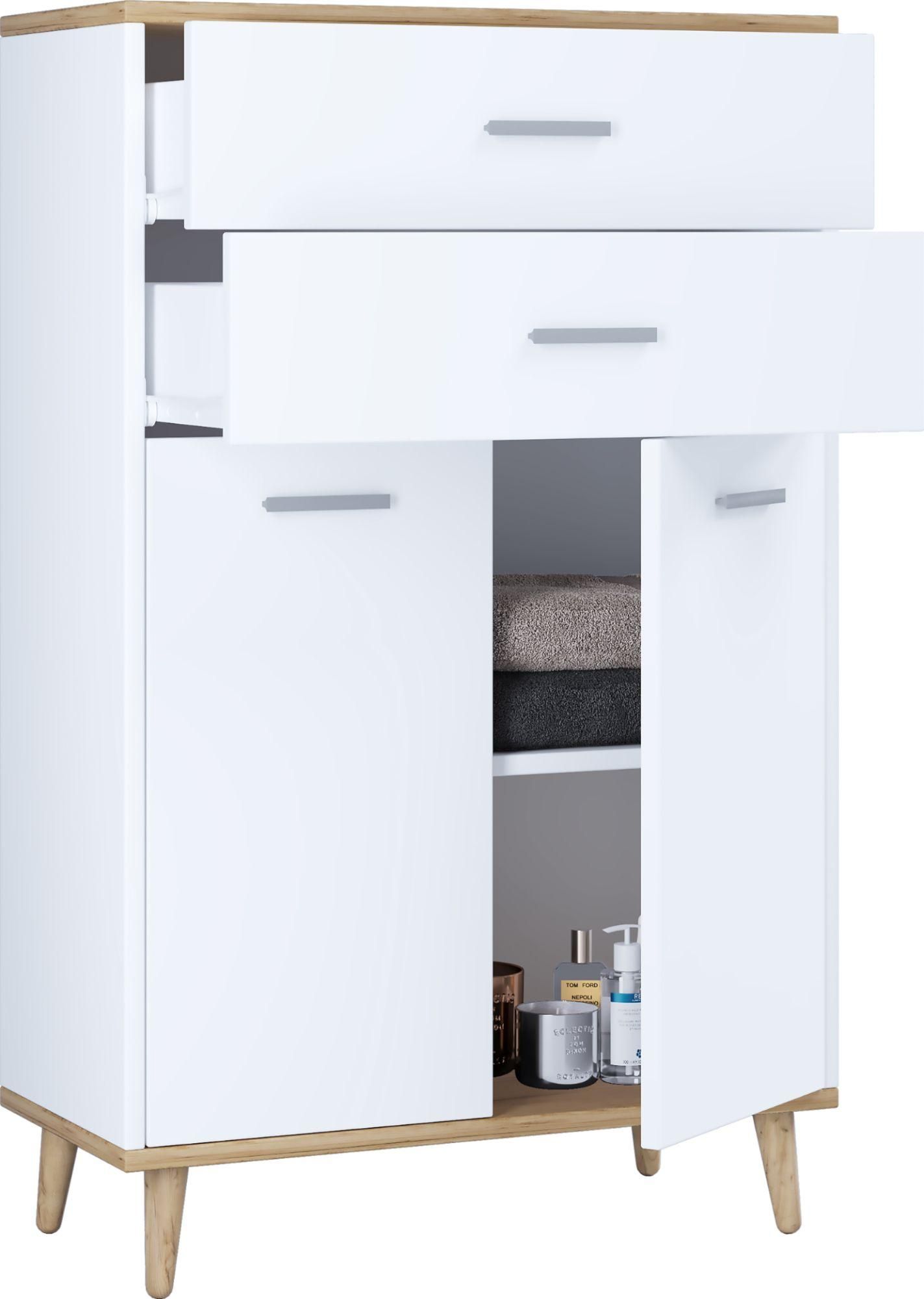 Vcm Bois Highboard Commode  Portes Battantes Tiroir Lindas Bois Highboard ... - 3