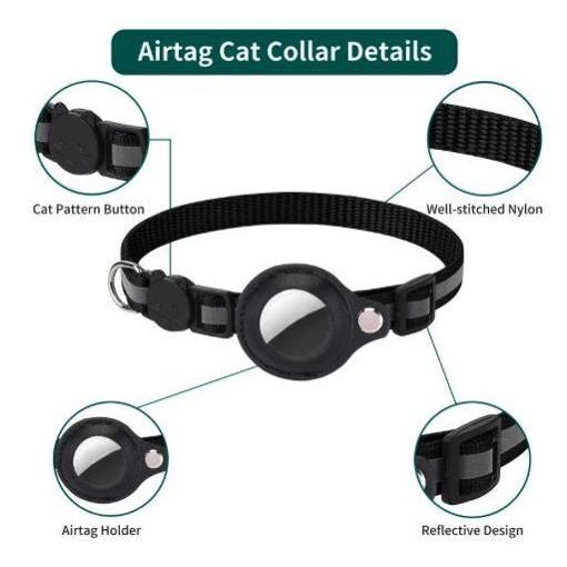 Collier Chat Pour Airtag Couleur Rose - 2