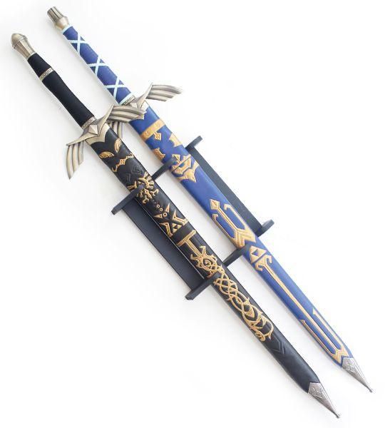 Lot 2 Epees Link Zelda Black et Blue + Support Repliksword