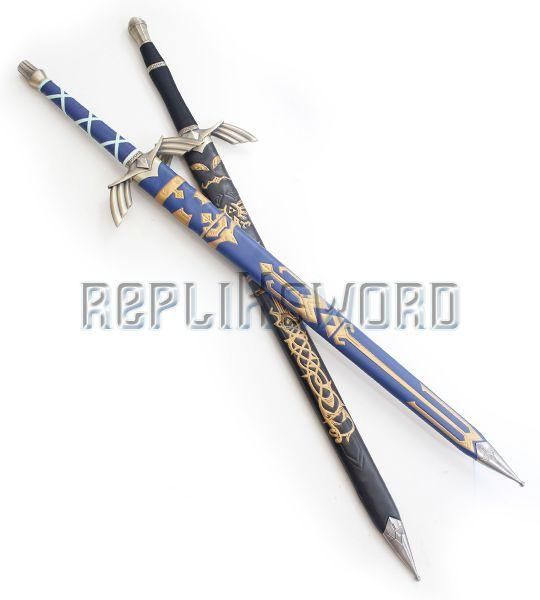 Lot 2 Epees Link Zelda Black et Blue + Support Repliksword - 2