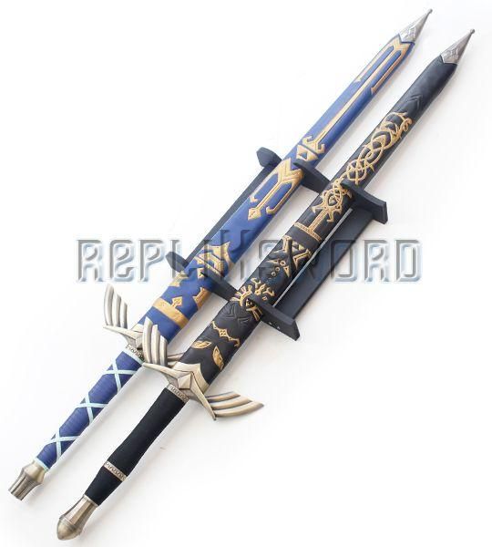 Lot 2 Epees Link Zelda Black et Blue + Support Repliksword - 4