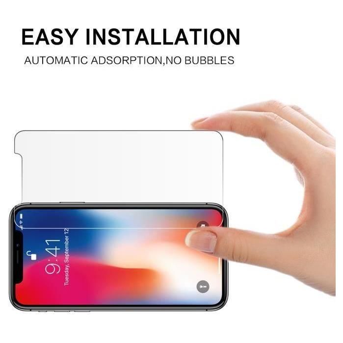 Hqselection  Coque Silicone Noir Mat Compatible Avec Iphone Xr + 2 Film De... - 6