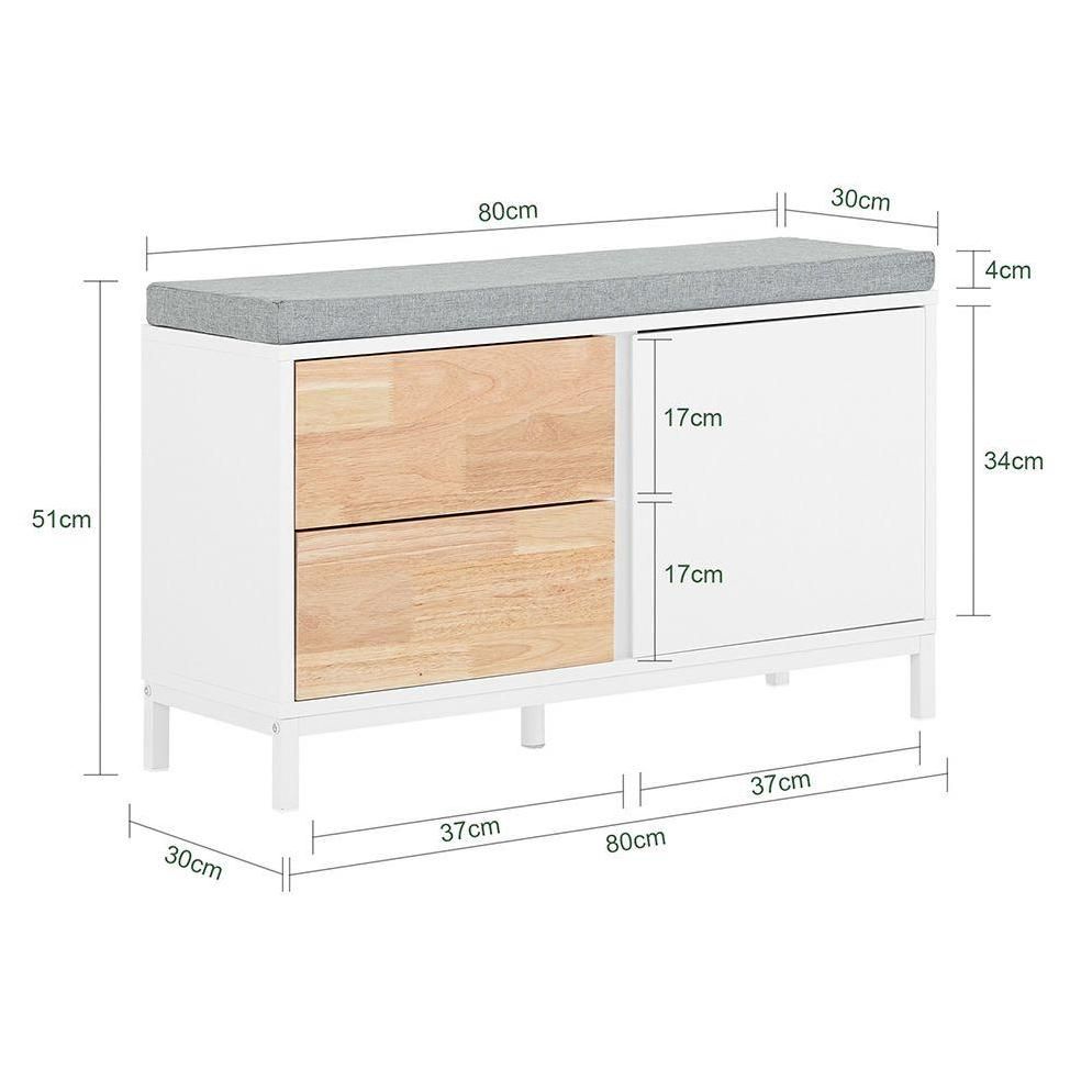 Sobuy Banc  Chaussures, Banc De Rangement Avec Coussin Rembourr, Meuble B... - 3