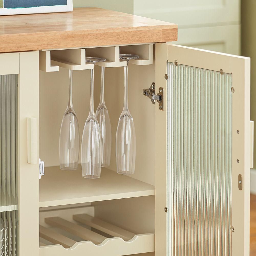 Sobuy Buffet Placard De Cuisine Avec 2 Portes Vitres Meuble Micro-Ondes Ar... - 8