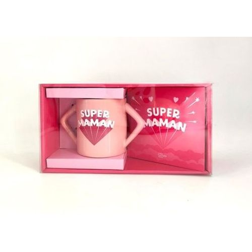Coffret Mug Pour Super Maman - Avec 1 Mug Et 1 Livre De Messages