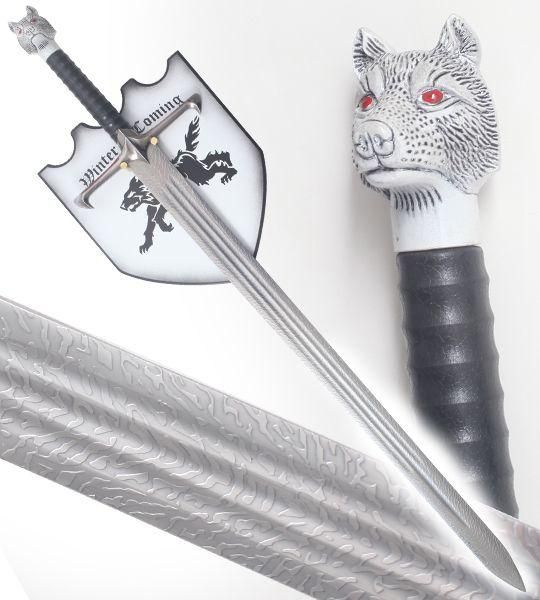 Game of Thrones Epee Jon Snow Ep�e Le Trone de fer + Plaque Murale