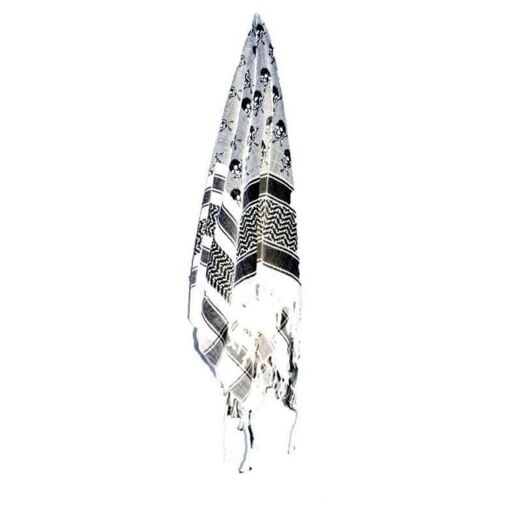Keffieh Shemag Cheche Foulard Masque Airsoft Blanc Noir Skeleton