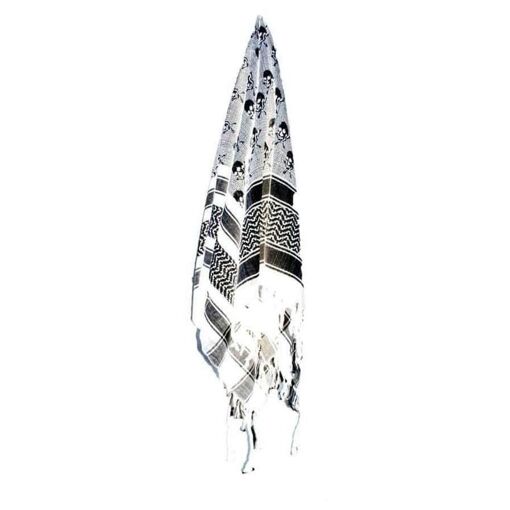 Keffieh Shemag Cheche Foulard Masque Airsoft Blanc Noir Skeleton - 2
