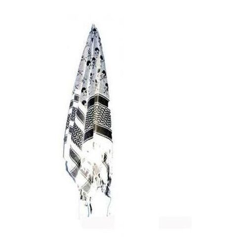 Keffieh Shemag Cheche Foulard Masque Airsoft Blanc Noir Skeleton - 4