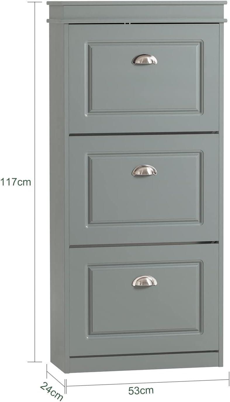 Sobuy Armoire  Chaussures, Meuble De Rangement, Commode  3 Abattants Pour... - 3