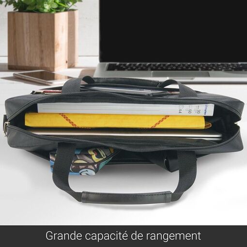 Sacoche Ordinateur 17 pouces et porte document Noir - 5