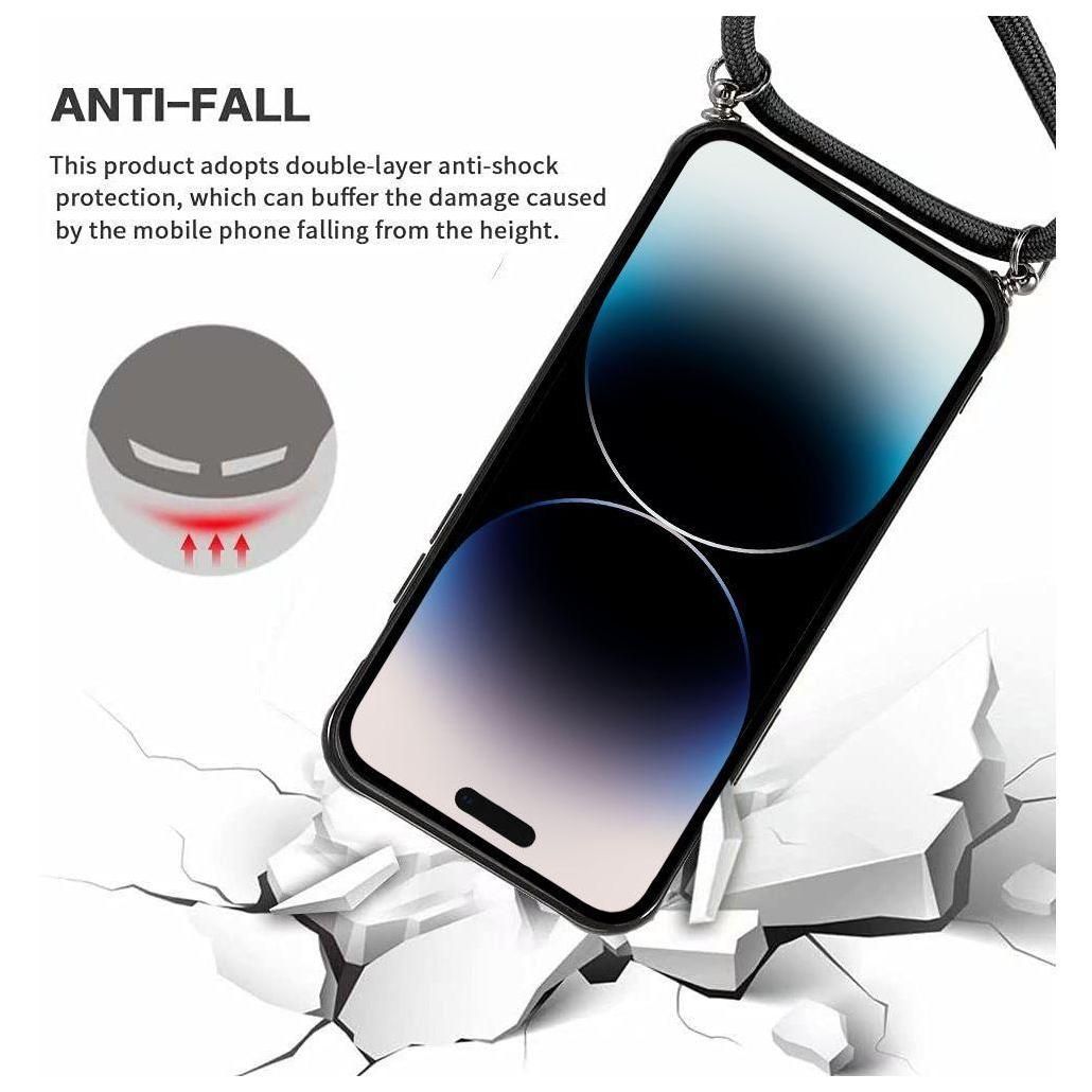 Coque Cordon R�glable Pour Iphone 14 Pro Max Noir Rigide Silicone + Pc - 3