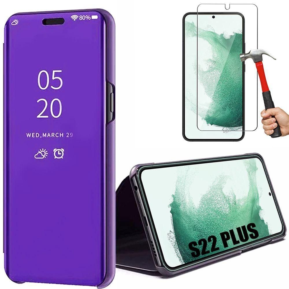 Coque Pour Samsung Galaxy S22 Plus + 2 Verres Tremps. Coque Effet Miroir S...