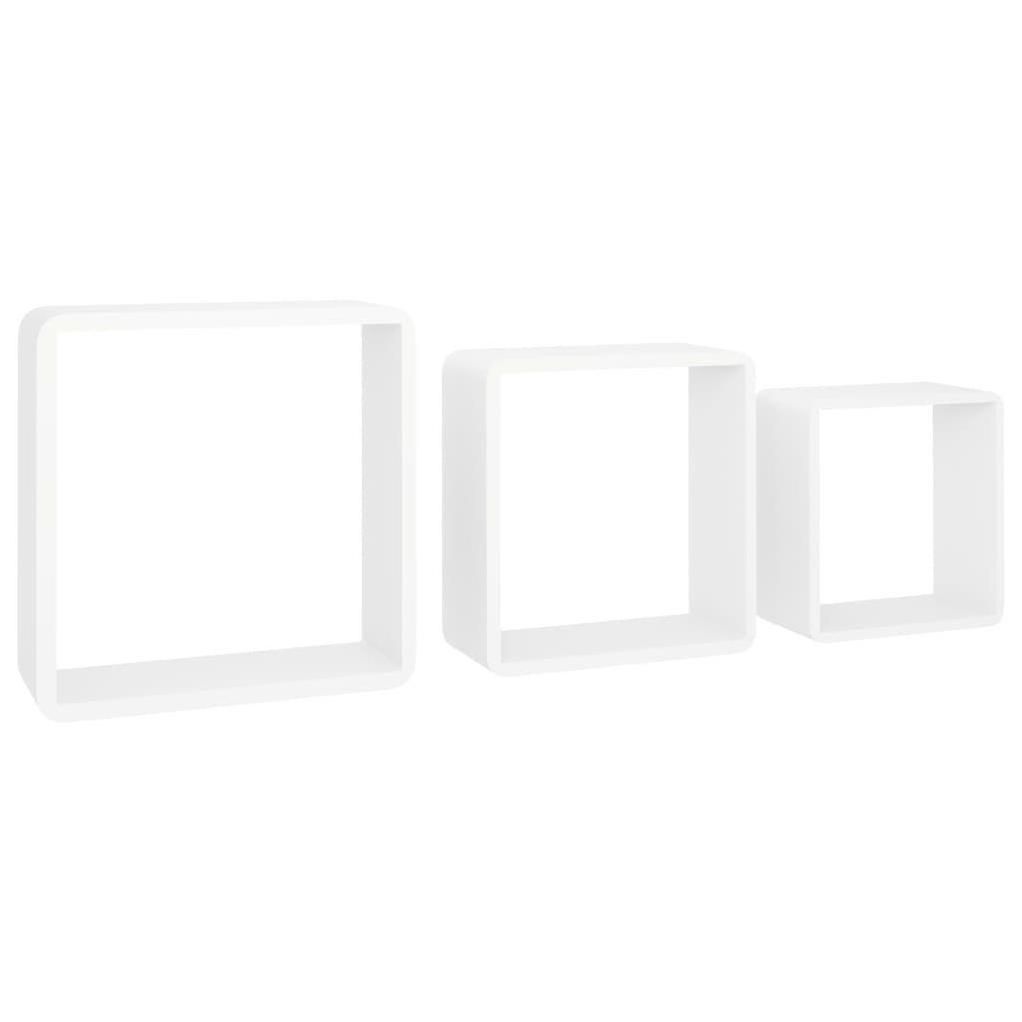 Vidaxl tagres Murales Sous Forme De Cube 3 Pcs Blanc Mdf - 3