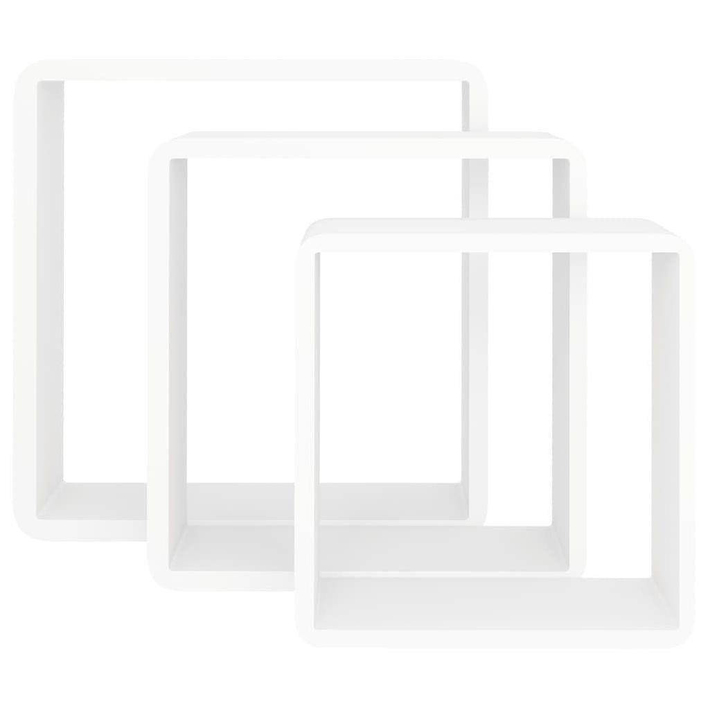 Vidaxl tagres Murales Sous Forme De Cube 3 Pcs Blanc Mdf - 5