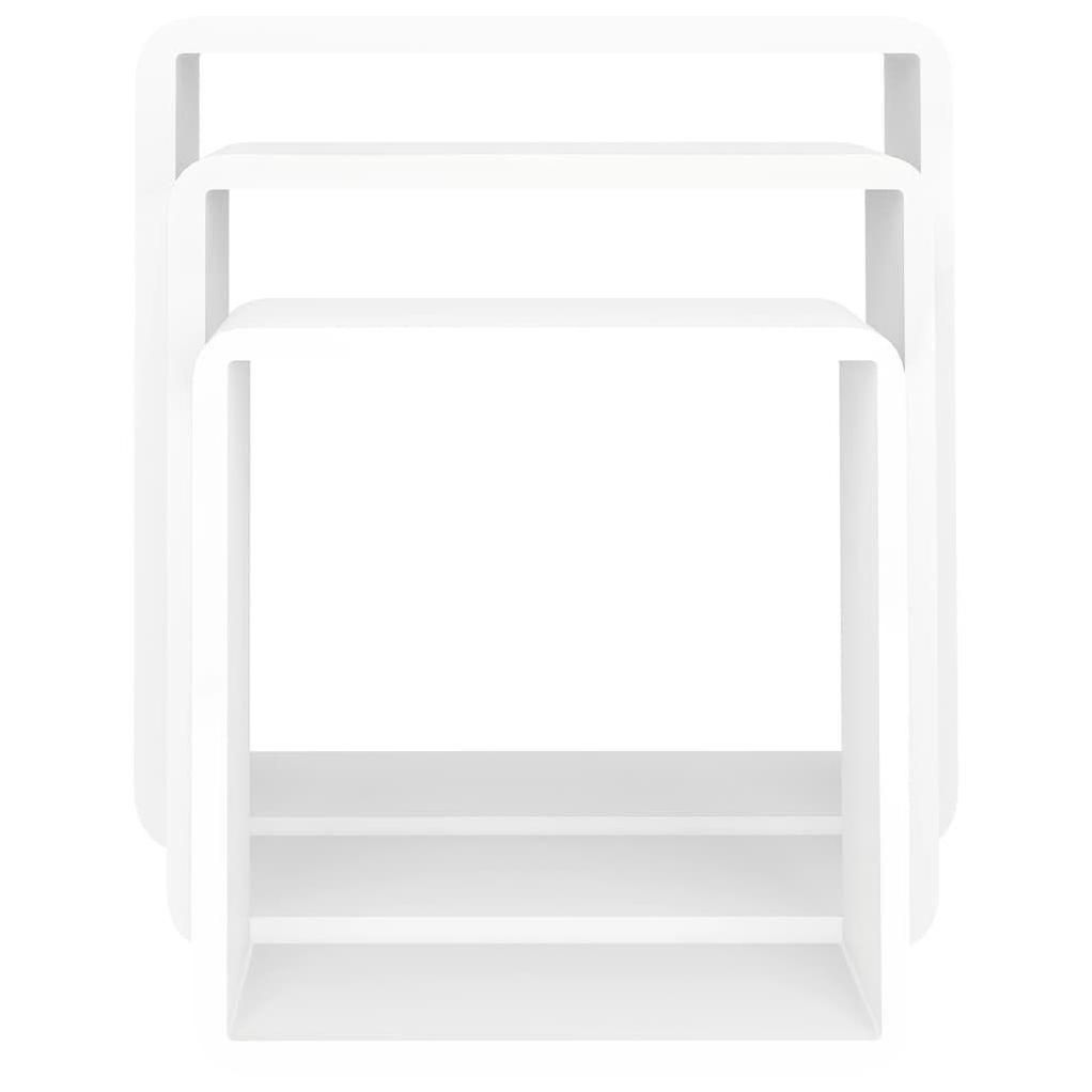 Vidaxl tagres Murales Sous Forme De Cube 3 Pcs Blanc Mdf - 6