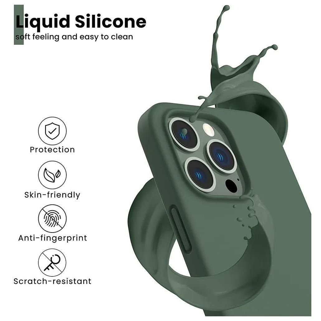 Coque Pour Iphone 14 Pro Max Silicone Slim Vert Nuit - 6