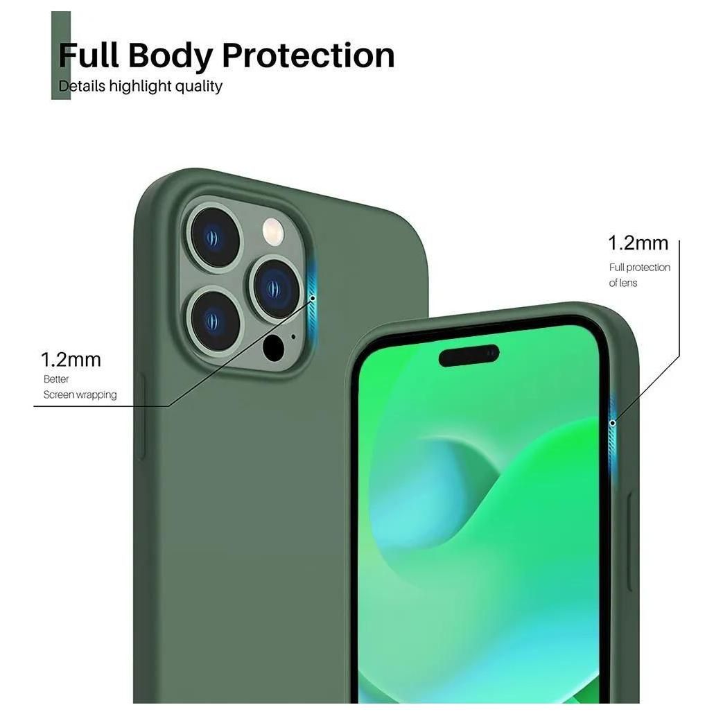 Coque Pour Iphone 14 Pro Max Silicone Slim Vert Nuit - 8
