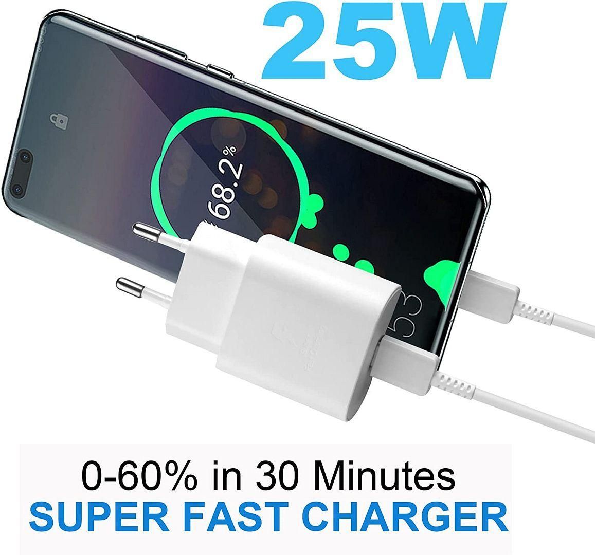 Chargeur Usb-C 25w + Cble Usb-C Vers Usb-C 1m Blanc Pour Samsung Galaxy No... - 2
