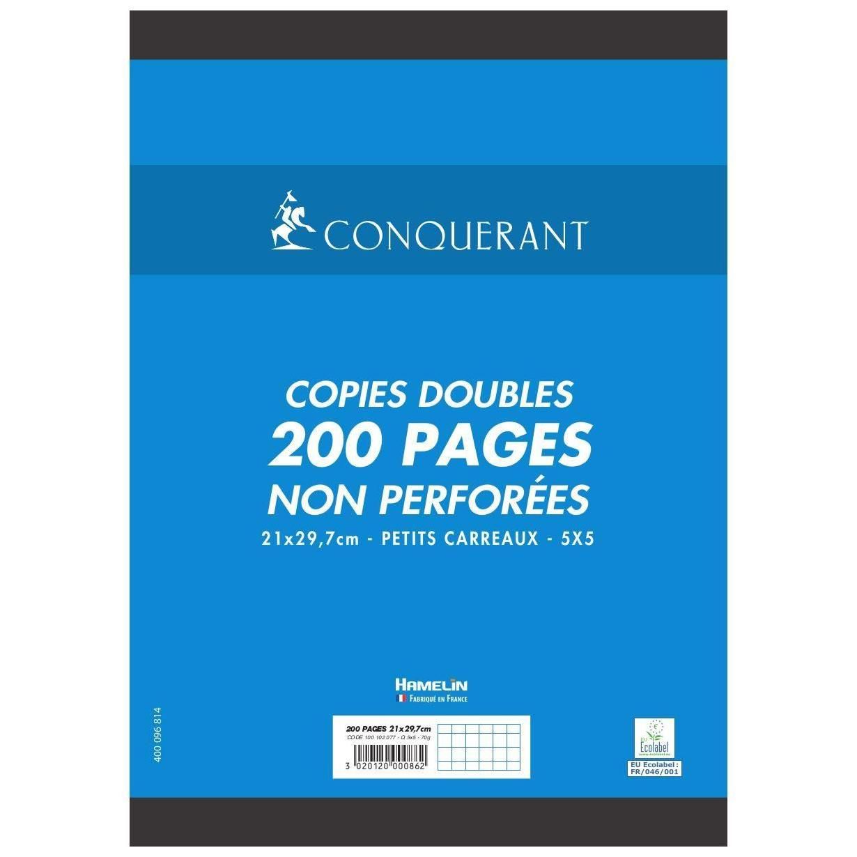 Conqurant Sept Lot De 3 Etuis 50 Copies Doubles Non Perfores A4 Petit Car... - 2