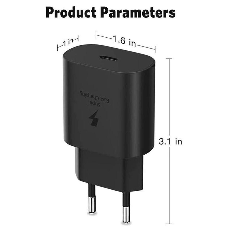 Pack Chargeur 25w Noir Usb-C + Cble Usb-C Pour Samsung Galaxy S23 Ultra S2... - 3