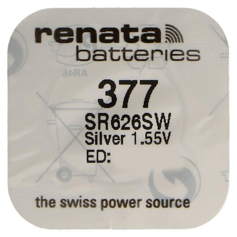 RENATA Lot de 10 Piles bouton Silver Oxyde 377 / SR626 SW 0% mercure - 2