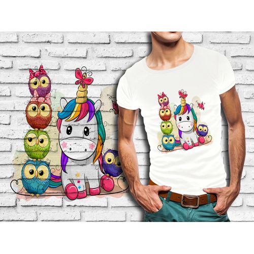 T-Shirt Blanc Homme Bebe Licorne 660