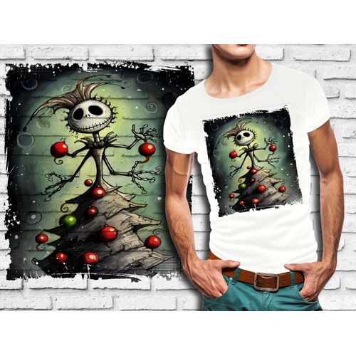 T-Shirt Blanc Homme Style Burton Mr Jack Skellington 640