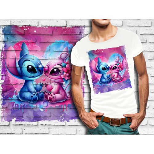 T-Shirt Blanc Homme Stitch Et Angel Love 674