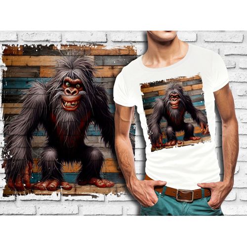 T-Shirt Blanc Homme Humour Singe Drole Destroy Crazy Monkey 790
