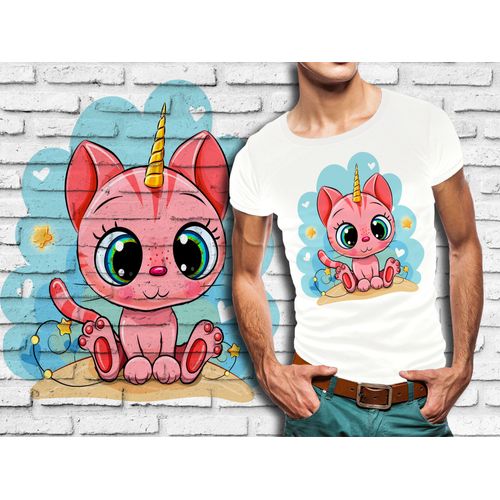 T-Shirt Blanc Homme Bebe Licorne 635