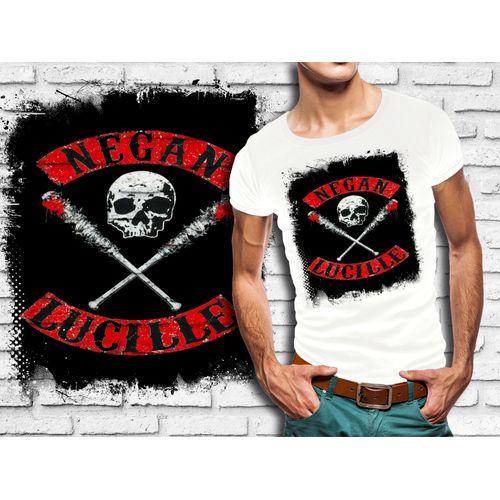 T-Shirt Blanc Homme The Walking Dead Negan Lucille 647