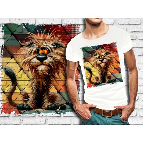 T-Shirt Blanc Homme Humour Lion Drole Destroy 730
