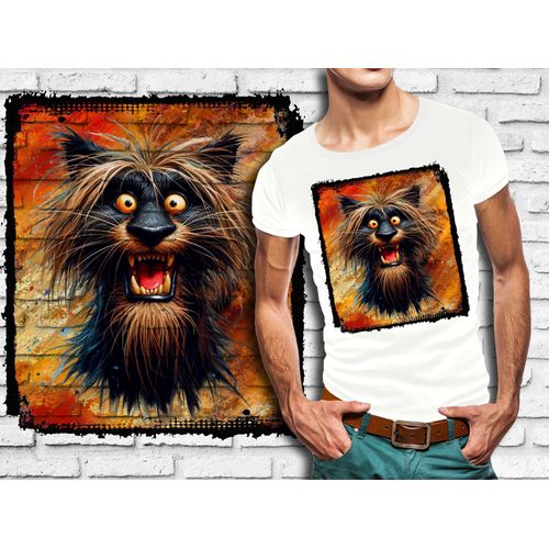 T-Shirt Blanc Homme Humour Lion Drole Destroy 765