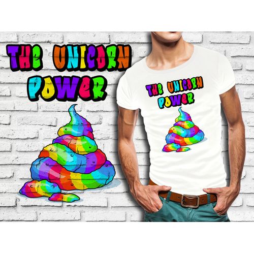 T-Shirt Blanc Homme The Unicorn Power 661