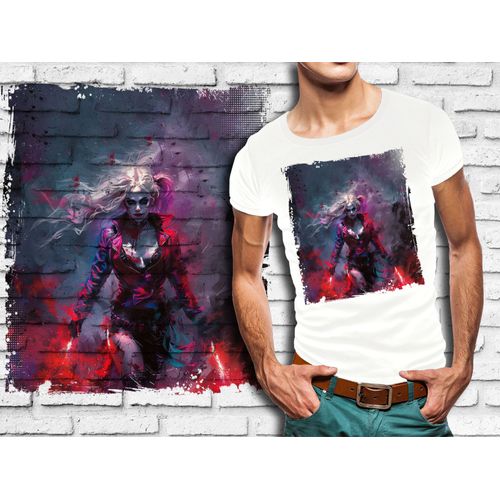 T-Shirt Blanc Homme Harley Quinn 742