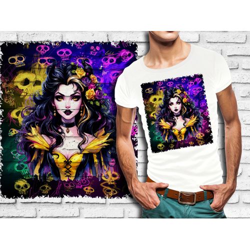 T-Shirt Blanc Homme Princesse Punk Rock Esmeralda 694