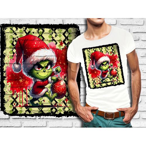T-Shirt Blanc Homme Bebe Grinch De Noel 771