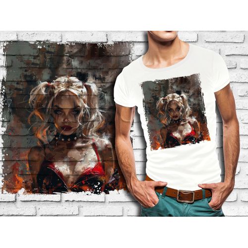 T-Shirt Blanc Homme Harley Quinn 741