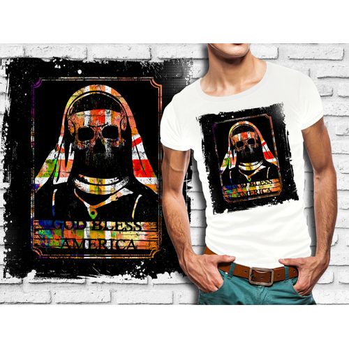 T-Shirt Blanc Homme Tete De Mort Skull Design 574