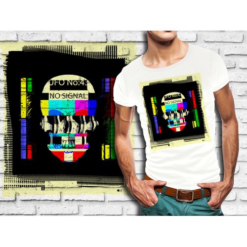 T-Shirt Blanc Homme Tete De Mort Skull Design 568