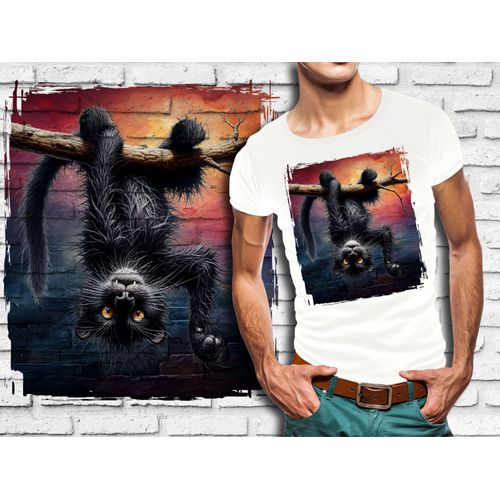 T-Shirt Blanc Homme Humour Lion Drole Destroy 757