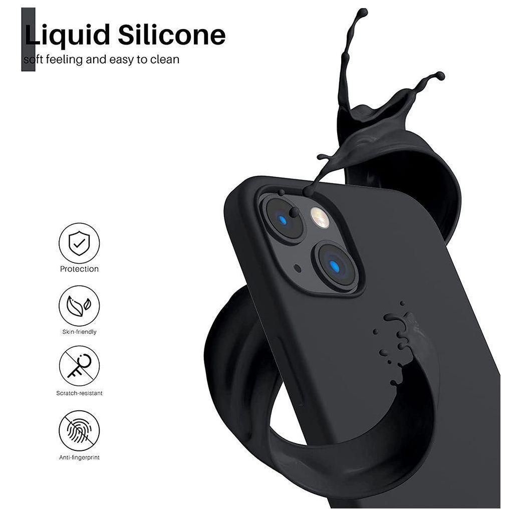 Coque Silicone Pour Iphone 15 Plus Noir + 2 Vitres En Verre Tremp Et 2 Pro... - 2